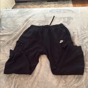 Nike Black Joggers with Relaxed Fit and Elastic Ankles